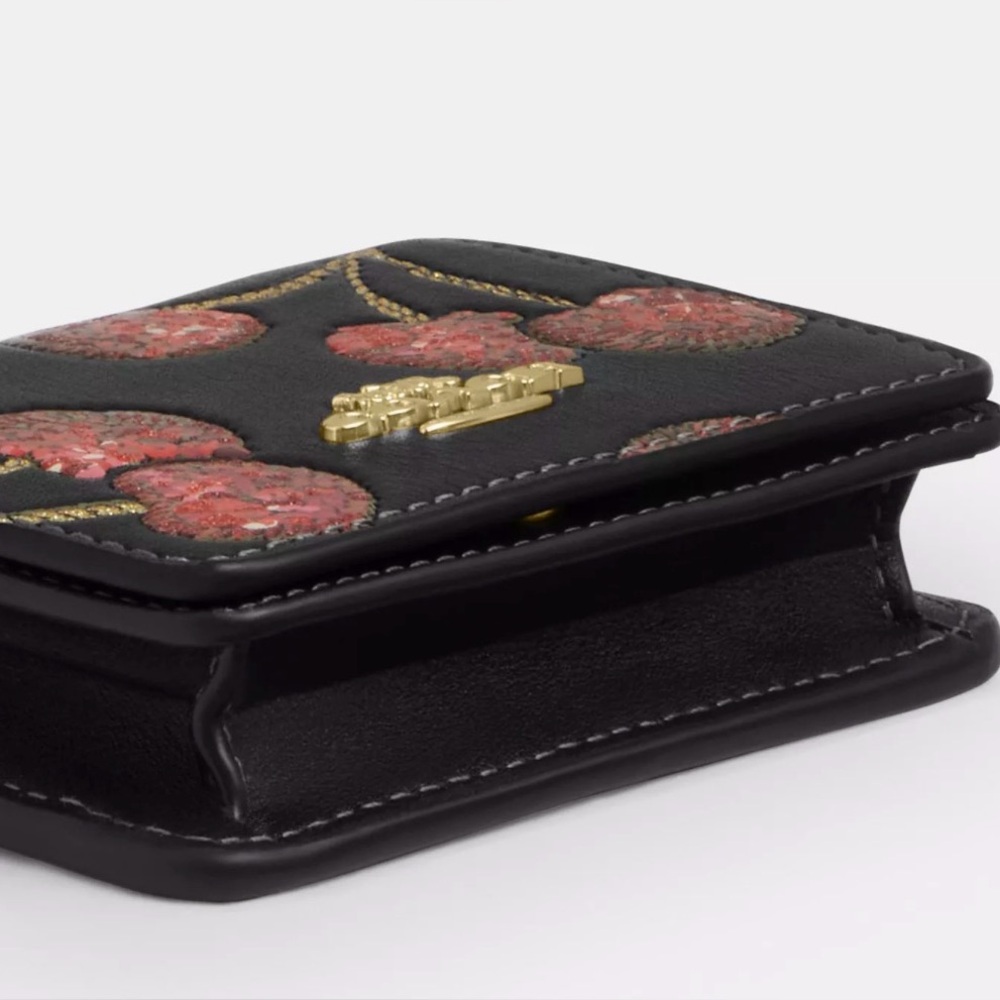 Coach Black Red Cherry Mini Wallet On Chain limited edition NO labubu included - Picture 7 of 10